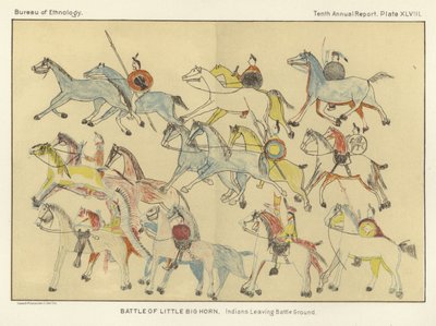 Battaglia di Little Big Horn - Indiani che lasciano il campo di battaglia da American School