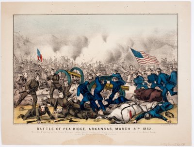 Battaglia di Pea Ridge, Arkansas, 8 marzo 1862, pub. da Currier & Ives, 1862 da American School