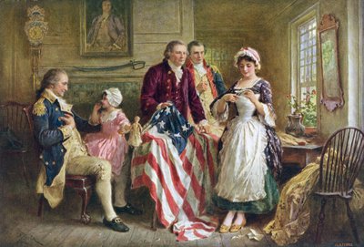 Betsy Ross che cuce la bandiera americana da American School
