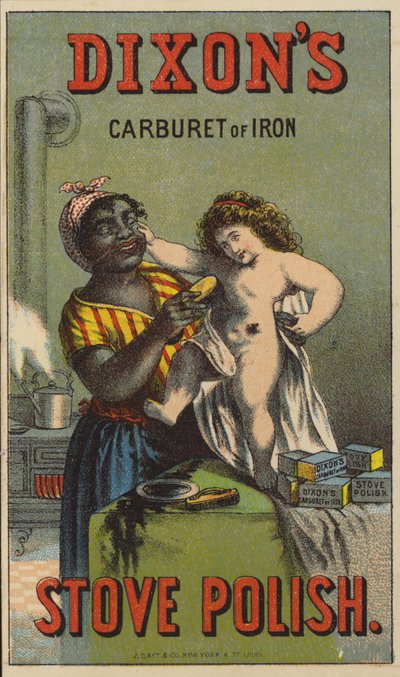 Donna nera che lucida un bambino da American School