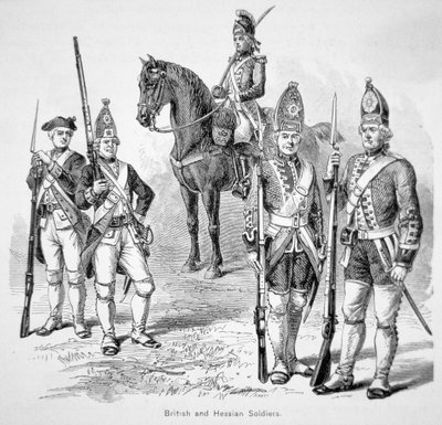 Soldato britannico e assiano, durante la guerra rivoluzionaria americana da American School