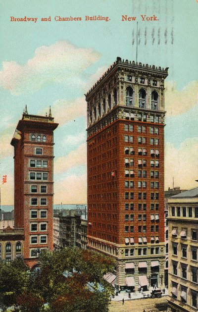 Broadway e Chambers Building, New York, c.1900-09 da American School