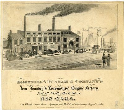 Fonderia di ferro e fabbrica di locomotive di Brownings & Dunham & Company, Foot of North Moore Street, New-York da American School