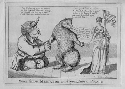 Bruin diventa mediatore o negoziazione per la pace, c.1813 da American School