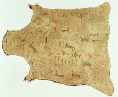 Vestaglia di bufalo, 1850-75 circa (pelle di bufalo e stampa) da American School