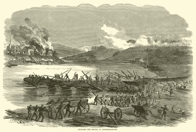 Costruzione del ponte a Fredericksburg, dicembre 1862 da American School
