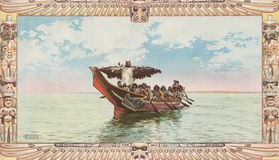 Canoa con festa nuziale Kwakiutl di Edward S. Curtis da American School
