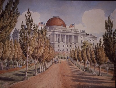 Edificio del Campidoglio, Washington DC, USA, c.1845 da American School