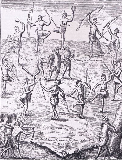 Capitano Smith catturato dagli indiani, illustrazione da Cassell