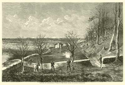 Cattura delle opere confederate alla Casa Bianca, su Lookout Mountain, novembre 1863 da American School