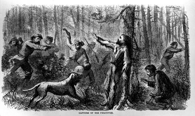 Cattura dei fuggitivi, da Prison Life in the South, scritto da Allen O. Abbott e pubblicato nel 1865 da American School