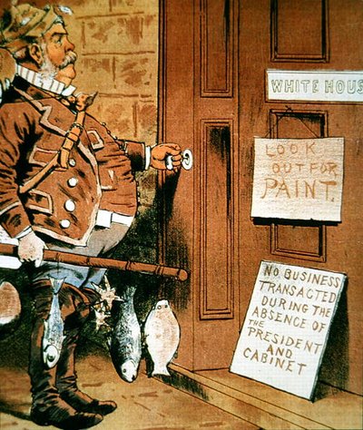 Cartone animato del presidente Chester A. Arthur dalla rivista 
