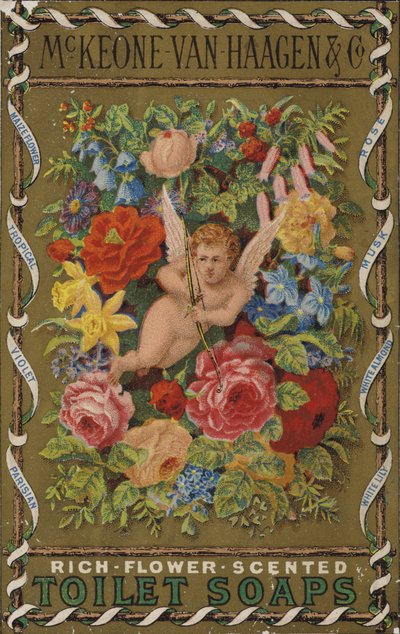 Cherubino con fiori da American School