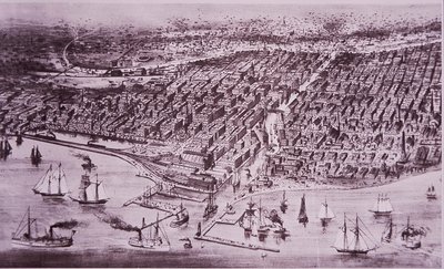 Chicago prima del grande incendio del 1871, c.1870 da American School