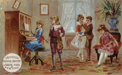 Bambini che suonano strumenti musicali e ballano da American School