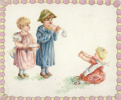 Bambini che soffiano bolle da American School