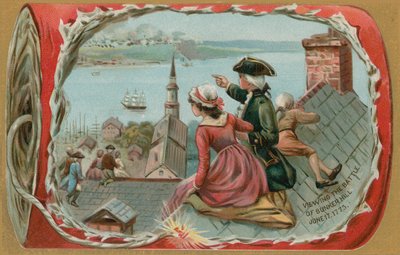 Bambini che osservano la Battaglia di Bunker Hill, 17 giugno 1775 da American School
