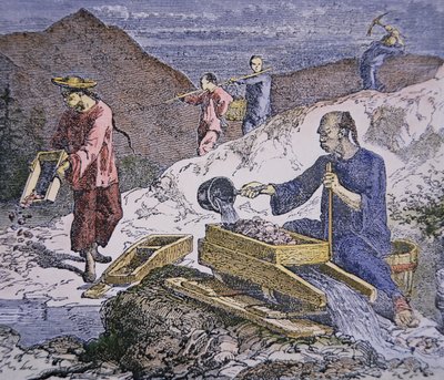 Immigrati cinesi che lavorano nei campi d