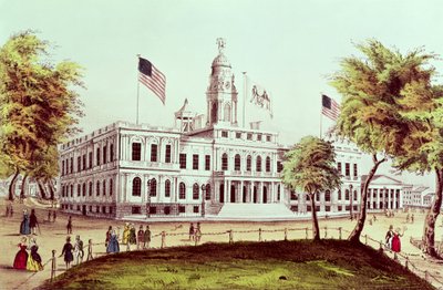 Municipio, New York, inciso da Nathaniel Currier da American School