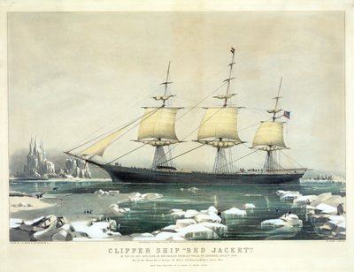 Clipper Ship Red Jacket nel ghiaccio al largo di Capo Horn, durante il suo viaggio dall