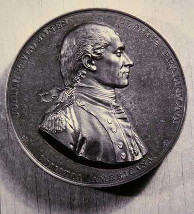 Medaglia commemorativa di John Paul Jones, da un ritratto di Jean-Antoine Houdon da American School