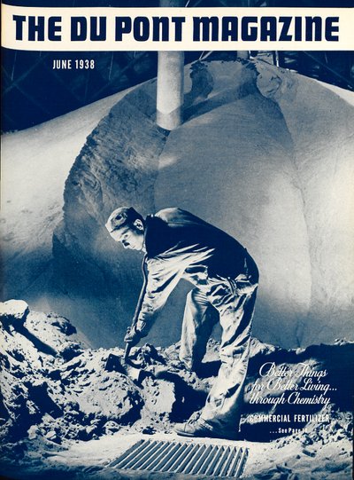 Fertilizzante commerciale, copertina della rivista DuPont, giugno 1938 da American School