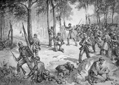 Attacco confederato alla battaglia di Gettysburg da American School