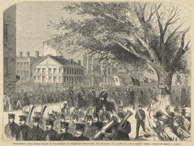 Connecticut - Prima Parata Pubblica dei Cavalieri di Pitias del Connecticut, a New Haven. La scena su Chapel Street, da Harper