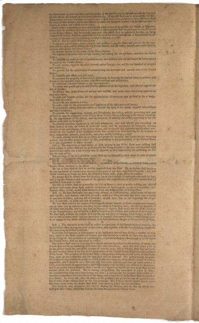 Costituzione, prima stampa, stampata da Dunlap & Claypoole, 17-19 settembre 1787 da American School