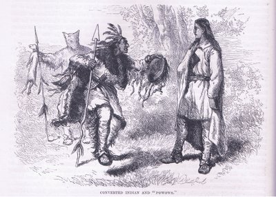 Indiani convertiti "Powows" 1695, illustrazione da Cassell