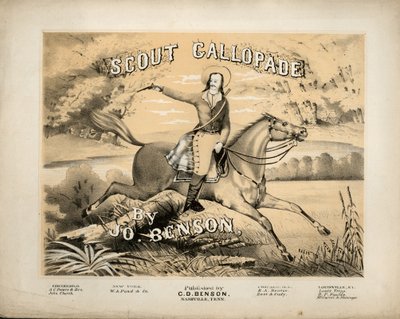 Copertina del foglio di partitura per Scout Gallopade, di Jo. Benson, pubblicato da C.D. Benson, Nashville, Tennessee da American School
