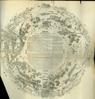 Mappa pieghevole del Cyclorama che dettaglia la Storia della Grande Ribellione, c.1870 da American School