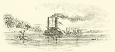 La flotta di Davis in viaggio per unirsi a quella di Farragut, luglio 1862 da American School