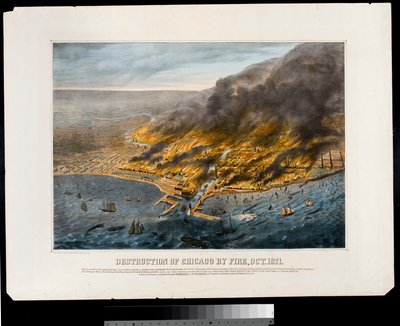 Distruzione di Chicago per incendio, ottobre 1871 da American School