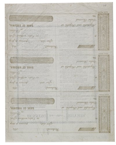 Dixie stampato sul retro di un foglio di assegni, 1861 da American School