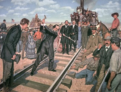 La posa del Golden Spike il 10 maggio da American School