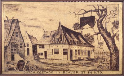 Cottage olandese in Beaver Street nel 1679, c.1853 da American School