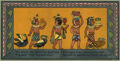 Cartolina di Natale a tema egiziano da American School