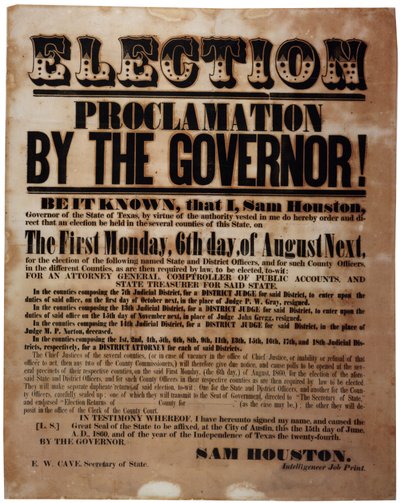Proclamazione elettorale del Governatore! (elezioni prima della Guerra Civile), 15 giugno 1860 da American School