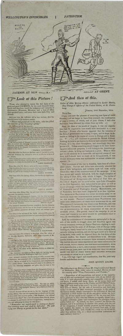 Manifesto elettorale con americani prominenti, 1828 da American School