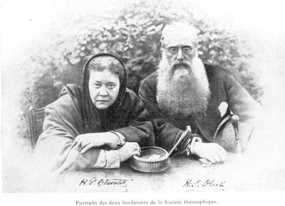 Elena Petrovna Blavatsky e il colonnello Henry Steel Olcott, da Histoire Authentique de la Societe Theosophique di Olcott, pubblicato nel 1908 da American School