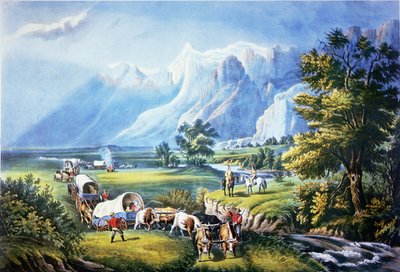 Emigranti che attraversano le Pianure da American School