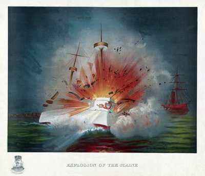 Esplosione del Maine, pub. 1898 da American School