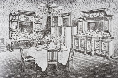Sala da pranzo della famiglia della Casa Bianca negli anni 1890, Washington D.C., Stati Uniti d