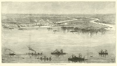 Flotta federale nella baia di Mobile, agosto 1864 da American School