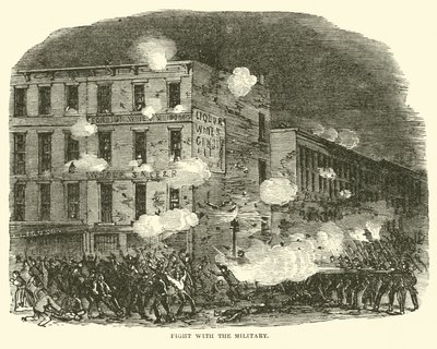 Combattimento con i militari, luglio 1863 da American School