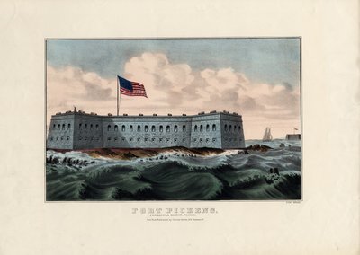Fort Pickens: Porto di Pensacola, Florida, pub. da Currier & Ives, c.1865 da American School