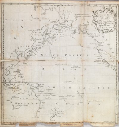 Mappa del frontespizio da "A Journal of Captain Cook