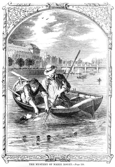 Frontespizio di Il Mistero di Marie Roget di Edgar Allen Poe (1809-49) 1852 da American School