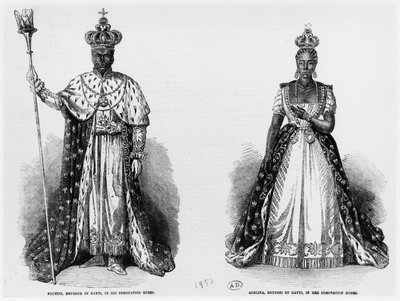 Generale Faustin Soulouque (c.1785-1867) come Imperatore di Haiti, e Adelina come Imperatrice di Haiti, 1856 da American School